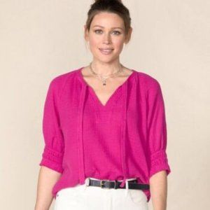 Matilda Jane Good Hart River Puff Pink Blouse